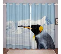 LKCD Tende Oscuranti Iceberg Carino Animale Pinguino 150X166Cm Con Occhielli Tende Termiche Isolanti Per Interni E Cameretta Bambini Tende Moderne Per Soggiorno E Finestre 2 Pannello