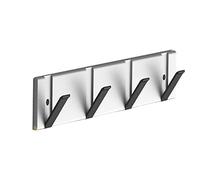 LKDCNUP Appendiabiti da parete, Coat Hooks Wall Mounted,Coat Hook Rack,Wall Mounted Coat Rack with Hooks, Heavy-Duty Coat Hanger for Entryway Bathroom Kitchen Hanging Towel Cloth Hat, Black,4