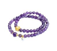 LKDCNUP Bracciale portafortuna, Bracciale con ametista, lavanda, sogno, cristallo, nove, viola, fuoco, doppio cerchio, braccialetto for donna
