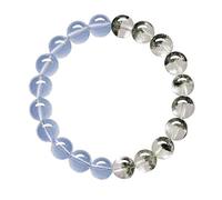 LKDCNUP Bracciale portafortuna, Bracciale da donna con quarzo fantasma verde e acquamarina, un portafortuna gioiello in cristallo