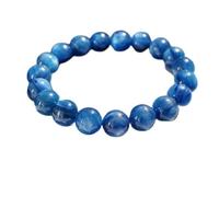 LKDCNUP Bracciale portafortuna, Bracciale in cianite in cristallo blu moda Pittura a olio Vecchia miniera con perline rotonde in