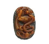 LKDCNUP Collana con talismano, Ciondolo di giada velenosa con cinque draghi gialli, serpente di giada d'oro, ragno millepiedi