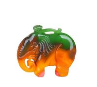 LKDCNUP Collana con talismano, Ciondolo Feng Shui, Ciondolo Feng Shui colorato in giada for donna Yoga autentico colorato Ruyi Elefante Moda di buon auspicio