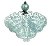 LKDCNUP Collana con talismano, Ciondolo Feng Shui, Ciondolo Feng Shui in giada blu for donna, autentico yoga giadeite acqua blu, intaglio a doppia faccia