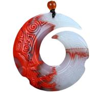 LKDCNUP Collana con talismano, Ciondolo Feng Shui, Ciondolo Feng Shui in giada rossa for donne Yoga autentico Gira il mondo quando arriva il momento Pulsante della pace Ganci del drago