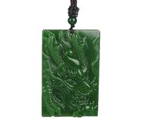 LKDCNUP Collana con talismano, Ciondolo Feng Shui, ciondolo for collana in giada verde Feng Shui for donna, autentico yoga, diaspro, testa di drago, ciondolo zodiacale