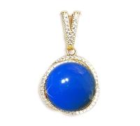 LKDCNUP Collana con talismano, Ciondolo Feng Shui, Collana con ciondolo Feng Shui in giada blu for donna, autentica cera d'api yoga, ambra S925, argento placcato oro, moda di buon auspicio