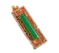 LKDCNUP Collana con talismano, Ciondolo Feng Shui, Collana con ciondolo Feng Shui in giada verde for donna Schermo quadrato Yoga autentico Niente segno S925 Argento placcato oro
