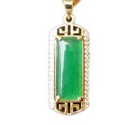 LKDCNUP Collana con talismano, Ciondolo Feng Shui, Collana con ciondolo Feng Shui in giada verde for donna, colore Yoga autentico, pace e placca S925, argento placcato oro