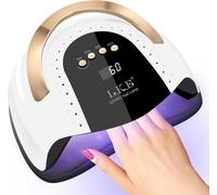 LKE Lampada per unghie UV a LED, 268 W per smalto gel con 4 timer, lampada per unghie UV professionale, asciugacapelli per unghie (bianco)