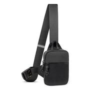 LKEX Mini borsa a tracolla da uomo piccola borsa a tracolla da donna marsupio casual borsa da tasca personale zaino borsa da petto per telefono, Nero-mini (lunghezza x larghezza x altezza = 13 x 3 x