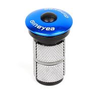 LKfjnhePF Serie Sterzo Bici Auricolari in Carbonio 28.6mm Tappo Superiore Vite Chiave Expander in Lega di Alluminio 1 1/8 Steerer Spina MTB Forcella della Bicicletta Strada Parte(Blue)