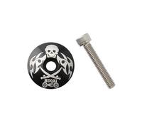 LKfjnhePF Serie Sterzo Copertura Superiore della Cuffia for Bicicletta con Viti d'Argento Bici in Lega di Alluminio for a Scatto Fisso MTB(Skeleton Black)