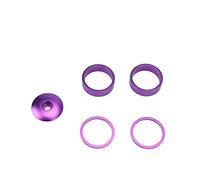 LKfjnhePF Serie Sterzo Set di distanziali for Tappo Stelo Bicicletta Ultraleggero 4-6 Pezzi Distanziali in Alluminio Copri Auricolare e Kit 2mm/5mm/10mm Accessori(Purple)
