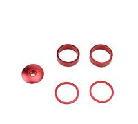 LKfjnhePF Serie Sterzo Set di distanziali for Tappo Stelo Bicicletta Ultraleggero 4-6 Pezzi Distanziali in Alluminio Copri Auricolare e Kit 2mm/5mm/10mm Accessori(Red)