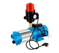LKHDONG Pompa da giardino autoadescante, 1300 W, in acciaio inox, portata 4000 l/h, impianto idraulico domestico, 9,8 bar, pompa con pressostato e manometro (B)