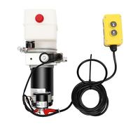 LKHDONG Pompa idraulica elettrica 12 V, pompa idraulica, pompa a ribaltamento ad azione semplice, serbatoio da 1,5 l, pompa idraulica con telecomando e indicatore di tensione