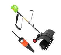 LKHDONG Spazzatrice 2 in 1 con soffiatore, scopa a batteria, soffiatore da neve, con ruote, spazzaneve a mano, spazzaneve per cortile, vialetto, giardino