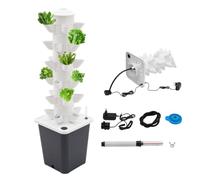 LKHDONG Torre idroponica a 30 fori, a 6 piani, con pompa dell'acqua | Kit di coltivazione idroponica per frutta e verdura, sistema di coltivazione idroponica con serbatoio dell'acqua da 10 litri