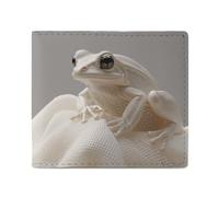 LKHDS A Small Reed Frog - Portafoglio a due ante con finestra per documento d'identità, portafoglio sottile in pelle, facile accesso, borsa compatta per uomo e donna