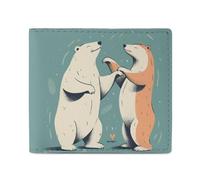 LKHDS Bears Together, portafoglio a due ante con finestra per documenti, portafoglio sottile in pelle, facile accesso, borsa compatta per uomo e donna