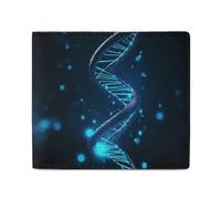 LKHDS Blue DNA Structure - Portafoglio a due ante con finestra per documenti, in pelle, sottile, facile accesso, borsa compatta per uomo e donna