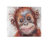 LKHDS Gorilla with Messy Hair - Portafoglio bifold con finestra identificativa, portafoglio sottile in pelle, facile accesso, borsa compatta per uomini e donne