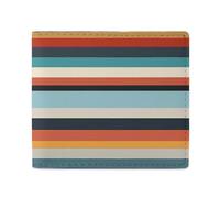 LKHDS Portafoglio bifold a righe alla moda con finestra per documenti, portafoglio sottile in pelle di facile accesso borsa compatta per uomo donna