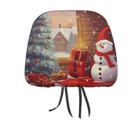 LKHDS Set di 2 coperture universali per poggiatesta auto, con scritta "Merry Christmas", facili da installare, traspiranti e morbide, per la maggior parte dei veicoli