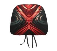 LKHDS Set di 2 coperture universali per poggiatesta auto, motivo linea rossa, facili da installare, traspiranti e morbide, per la maggior parte dei veicoli
