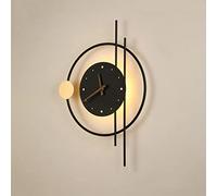 LKHGTR Lampada a Parete a LED Nordic Light Clock Design Light Light Creative Camera da Letto Creativo Background Sfondo Deco Deca della Sconce della Sconce (Colore: Nero) Made in China