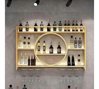 LKHGTR Parete, portaoggetti montati, rastrelliere multifunzionale, scaffali galleggianti dell'unità bar, scaffale di stoccaggio del vino, 1, nero, 120x15x80cm/47x6x31in Made in China