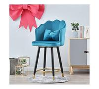 LKHGTR Sedie per famiglie in stile bar, sgabelli da barre da barre da 25,6 "/29" con cuscino, sedute di rivestimento in velluto e gambe in metallo nero, 1 pezzo (altezza blu scuro 65 cm) Made in