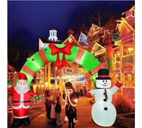 LKHLTBF Arco Gonfiabile di Natale da 3,1 m con Babbo Natale Pupazzo Neve Decorazione Natalizia a LED incorporata Decorazione Gonfiabile per Esterni Decorazione per la casa e Il Giardino