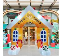 LKHLTBF Arco Gonfiabile Natalizio da 2,7 m/9 Piedi con Luce LED incorporata, Decorazione per Interni ed Esterni, per Feste in Giardino, Divertimento e Carnevale