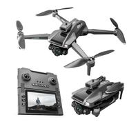 LKHLTBF Triple Battery,Drone rc Pieghevole con Telecamera HD Professionale m66 Max, con Schermo, Telecomando, evitamento Ostacoli, Flusso Ottico, Spazzola