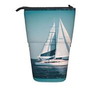LKHVGY Astuccio multifunzione con barca a vela paesaggio, borsa portaoggetti, borsa per trucchi, adatto per ufficio e trasporto quotidiano, nero, taglia unica, portamonete, Come nella foto, Taglia