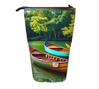 LKHVGY Astuccio multifunzione con lago con barche, canoe, borsa portaoggetti, borsa per il trucco, adatta per ufficio e trasporto quotidiano, nero, taglia unica, portamonete, Come nella foto, Taglia