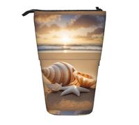 LKHVGY Astuccio multifunzione con paesaggio con conchiglie sulla spiaggia, borsa portaoggetti, borsa per trucchi, adatto per ufficio e trasporto quotidiano, nero, taglia unica, portamonete, Come nella