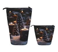 LKHVGY Astuccio per matite in piedi astuccio per cancelleria per ufficio Astucci telescopici C'è neve sulla candela fino Portamatite in piedi per ufficio Astuccio retrattile 7 × 14,5 cm, Come nella