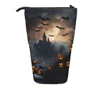 LKHVGY Astuccio portamatite telescopico con stampa di pipistrelli volanti di Halloween, portapenne portatile per studio o ufficio, Come nella foto, Taglia unica, Astuccio telescopico