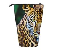 LKHVGY Astuccio retrattile verticale con stampa leopardata, per ufficio, viaggi, trucchi quotidiani, Come nella foto, Taglia unica, Astuccio telescopico