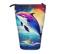 LKHVGY Astuccio telescopico gigante con nave nucleare, portapenne, custodia per cancelleria, organizer retrattile, Colorato Cielo Stellato Oceano Delfino, Taglia unica, Astuccio telescopico
