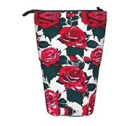 LKHVGY Astuccio telescopico multifunzionale con immagine floreale di rose, per cancelleria, ufficio, scatola portaoggetti per penne, Come nella foto, Taglia unica, Astuccio telescopico