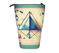 LKHVGY Astuccio telescopico rosa con molti unicorni, portapenne, custodia per cancelleria, organizer retrattile, Calcolo geometrico matematico, Taglia unica, Astuccio telescopico