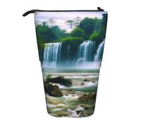 LKHVGY Astuccio telescopico viola con stampa di albero di cocco, astuccio carino per cancelleria, portapenne telescopico, portapenne per ufficio, regalo per vacanze, Cascata Paesaggio, Taglia unica