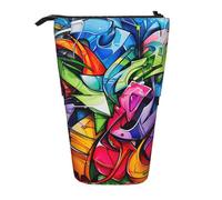 LKHVGY Astuccio verticale retrattile con stampa di graffiti, per ufficio, viaggi, trucchi quotidiani, Come nella foto, Taglia unica, Astuccio telescopico