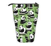 LKHVGY Astuccio verticale retrattile con stampa di panda in bambù, per ufficio, viaggi, trucchi quotidiani, Come nella foto, Taglia unica, Astuccio telescopico