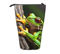 LKHVGY Astuccio verticale retrattile con stampa di rana e albero, borsa portaoggetti per ufficio, viaggi, trucchi quotidiani, Come nella foto, Taglia unica, Astuccio telescopico