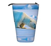 LKHVGY Astuccio verticale retrattile con stampa orso polare, per ufficio, viaggi, trucchi quotidiani, Come nella foto, Taglia unica, Astuccio telescopico
